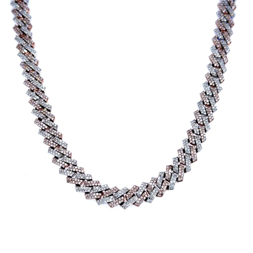 12.5mm White Gold Cuban Chain