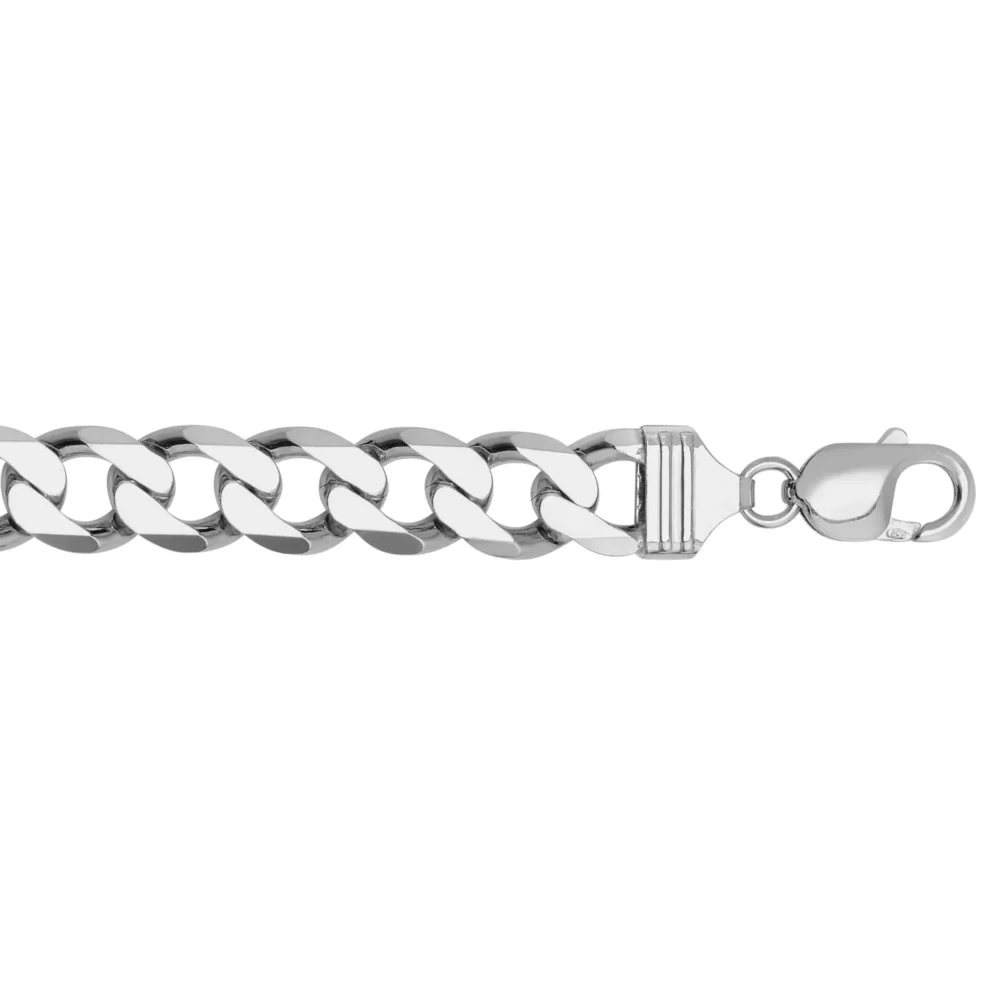 Men’s Sterling Silver Polished Curb Chain | Lobster Clasp | 11.8mm